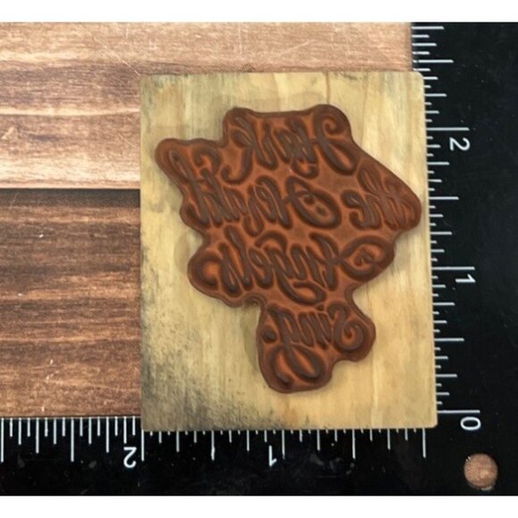 1994 PSX E-1355 HARK THE HERALD ANGELS SING WOOD MOUNTED RUBBER STAMP - Picture 2 of 5